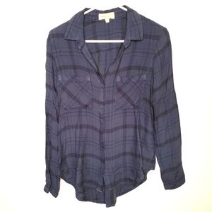 22) CLOTH & STONE Plaid Long Sleeve Elastic Waist Sz. S